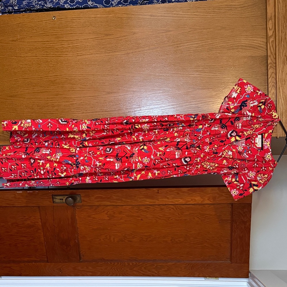 Anthropologie Red Floral Maxi Dress